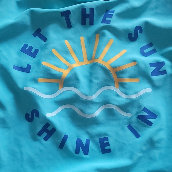 Old Navy Girl's One Piece Swimsuit SIZE XL 11/12 Blue Sun Print Shoulder Straps - Picture 11 of 14